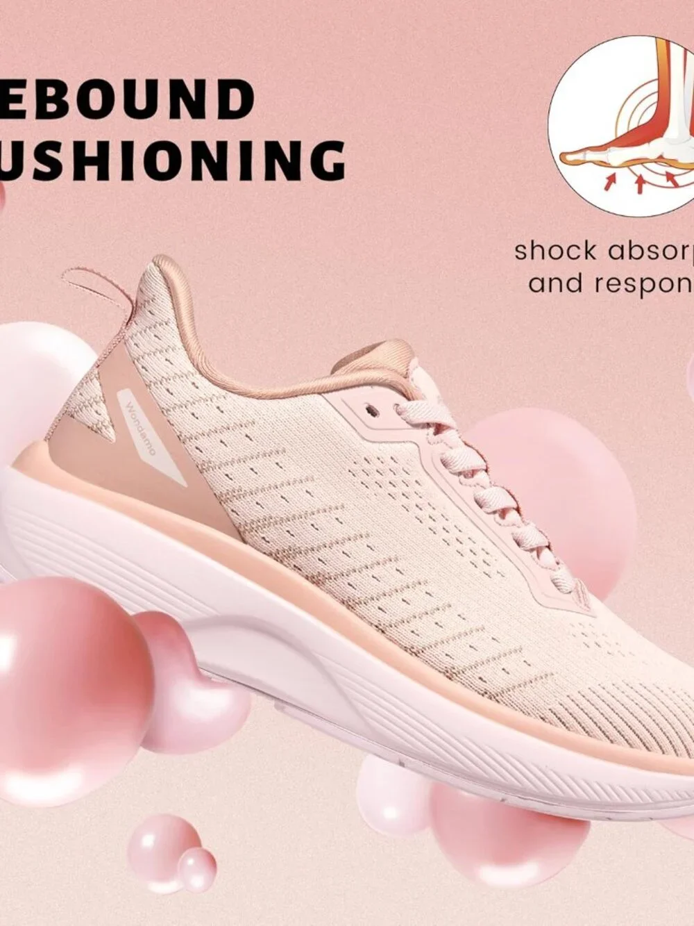 Women's Pink Walking Shoes Slip on Comfortable Running Tennis Sneakers